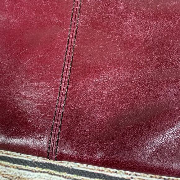 Hobo International Sable Red Maroon 100% Leather Wristlet Ring Clutch Boho - Picture 4 of 12